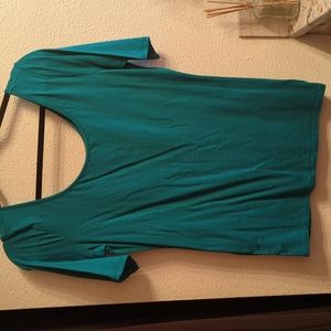 Teal Scoop neck Tee by Decree size XL New w/o tags